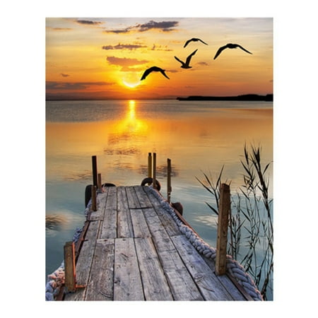 - Fancyleo Landscape Sea Sunset Full 5D DIY Diamond Painting Full Round Rhinestones Diamond Painting Embroidery Lake Scenery