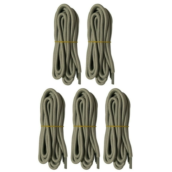 B&Q 5 Pairs 5mm Thick Heavy Duty Gray Hiking Work Boot Laces Shoelaces Strings Replacement for Men Women 39 40 48 54 55 60 63 72 Inches