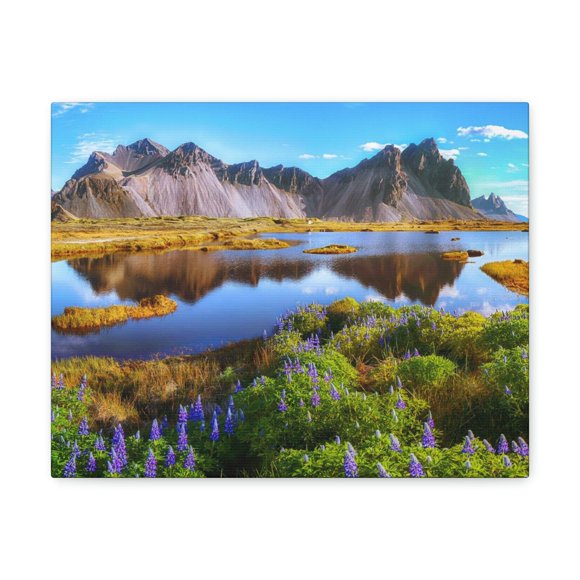 Beautiful Sunny Day Scene Beautiful And Lupine Flowers Beauty Nature Scene Stunning Wild Wall Art Ready to Hang Unframed