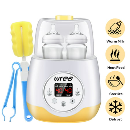 Baby Bottle Warmer & Bottle Sterilizer,5 in 1 Breast Milk Formula Baby Food Heater Intelligent Thermostatic System,with LED-Display and Accurate Temperature