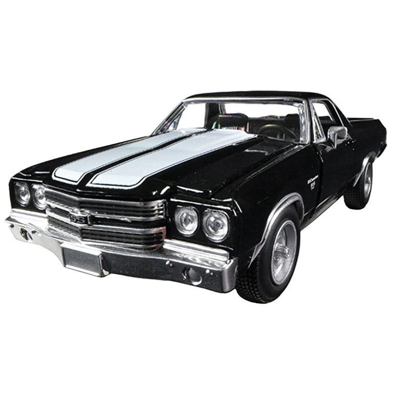 1970 Chevrolet El Camino SS Black with White Stripes 