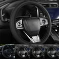 thumbnail image 5 of Artificial Leather Steering Wheel Cover with 3D Embossing for Enhanced Grip and Style, 5 of 9