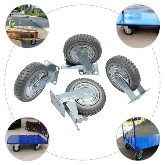 TOOL1SHOoo 8 Inch Solid Caster Wheels Casters Heavy Duty Anti-Skid Wheels