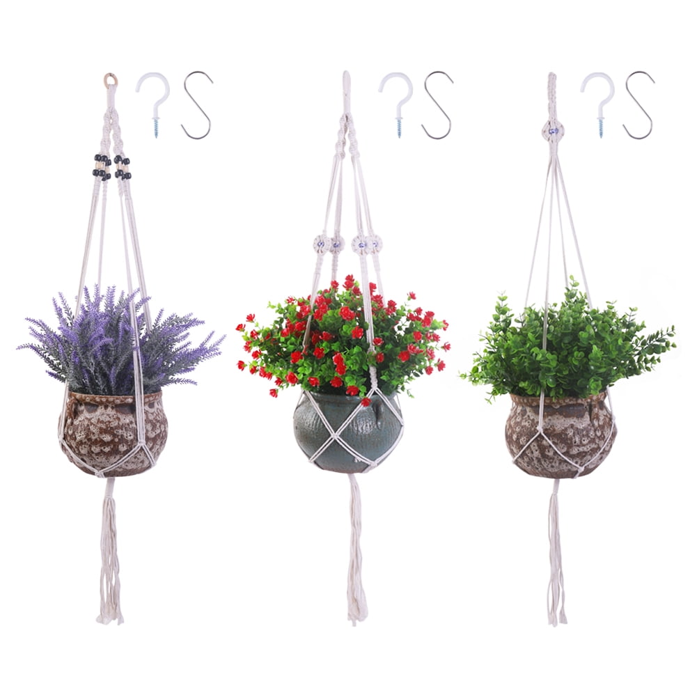 Details about   Macrame Cotton Pot Hanging Rope Colorful Plant Hanger Basket Home Garden Decorat 