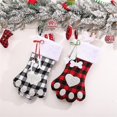 thumbnail image 3 of Paquete de 2 medias navideñas para perros y gatos, 18 medias navideñas con lindas patas grandes a cuadros de búfalo para mascotas, decoraciones navideñas colgantes personalizadas (, 3 of 5