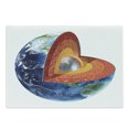 thumbnail image 1 of Earth Cutting Board, Earth Image Showing the Inner Core Geology and Science Themed Planet Globe Print, Decorative Tempered Glass Cutting and Serving Board, Large Size, Multicolor, by Ambesonne, 1 of 1