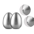 thumbnail image 3 of 2 Pieces Stainless Steel Pepper Shaker Egg Shaped Salt Shaker Set Kitchen Tool, 3 of 5