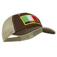 thumbnail image 5 of Italy Flag Embroidered Patched Big Size Washed Mesh Cap - Brown Beige XL-3XL, 5 of 5