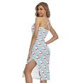 thumbnail image 2 of Girly Cat With Glasses Pattern Printed Cross Back Cami Dress, Pet Cat Fashion Summer Maxi Sexy Casual Dress For Women, 2 of 4