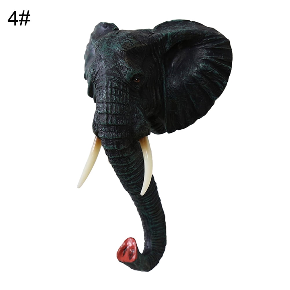 EXCLUZO Elephant Head Single Wall Hook Resin Elephant Nose Shaped Coat Hat Hanger  Head Animal Wall Decor Wall Mounted Wall Animal Head Sculpture : :  Home & Kitchen