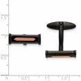 thumbnail image 2 of Stainless Steel Polished Black And Rose Ip-Plated Cufflinks (6.8 X 19.9) Made In China -Jewelry By Sweet Pea, 2 of 5