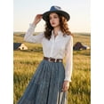 thumbnail image 4 of Punplita Women's Western Vintage PU Leather Brown Belt with Embossed Silver Buckle, 4 of 7