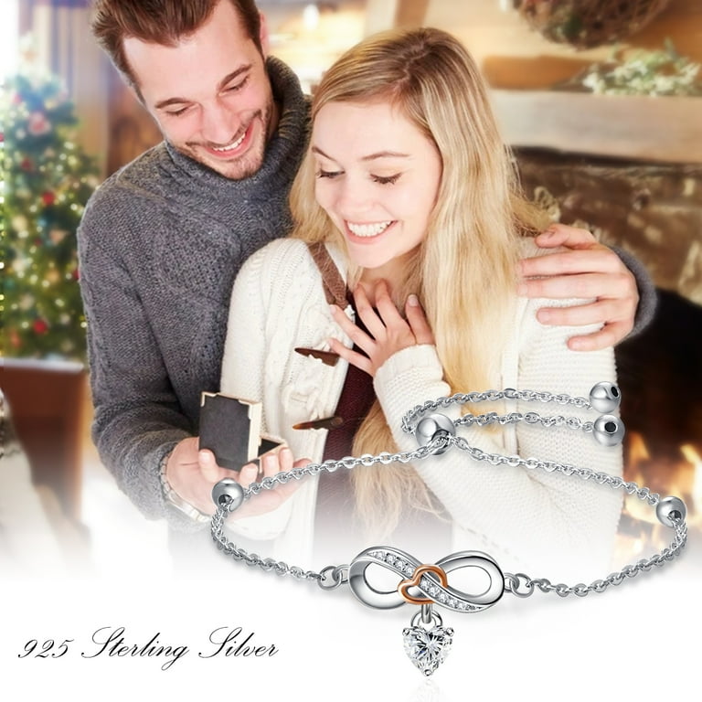 Infinity heart bracelet sterling silver deals