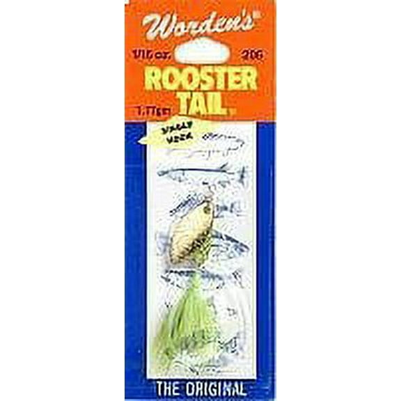 Yakima Bait Worden's Rooster Tail 2" In-Line Single Hook Spinner, Chartreuse, 1/16 Oz., Size 8, S206 CHR