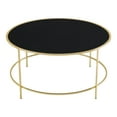 thumbnail image 4 of Furniture of America Drumm Glass Top Coffee Table, Brass, 4 of 5