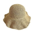 thumbnail image 3 of Sombreros de sol para mujer, sombrero de playa de verano de ala ancha para mujer, sombrero de paja de viaje plegable para mujer, 3 of 3