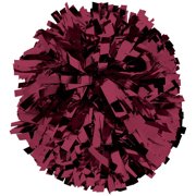 Chassé Metallic Cheerleading Poms - Shiny Metallic Cheer Pom with Baton Handle for Dance Sports Celebrations (Single, Maroon)
