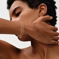 thumbnail image 2 of GOSFRY Bracelet for Women Gold Plated Dainty Paperclip Herringbone Bracelet Layered Rope Chain Bracelet Set, 2 of 10