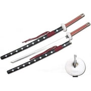 39" Foam Samurai Sword Tan/Red Handle w/Wood Scabbard