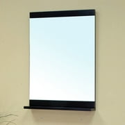 Bellaterra Home Solid wood frame mirror with shelf in black