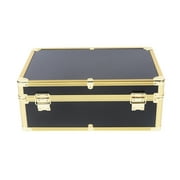 Anqidi Gold/Black Barber Case Stylist Hairdressing Toolbox Clipper Trimmer Organizer Metal Storage Box Portable Suitcase