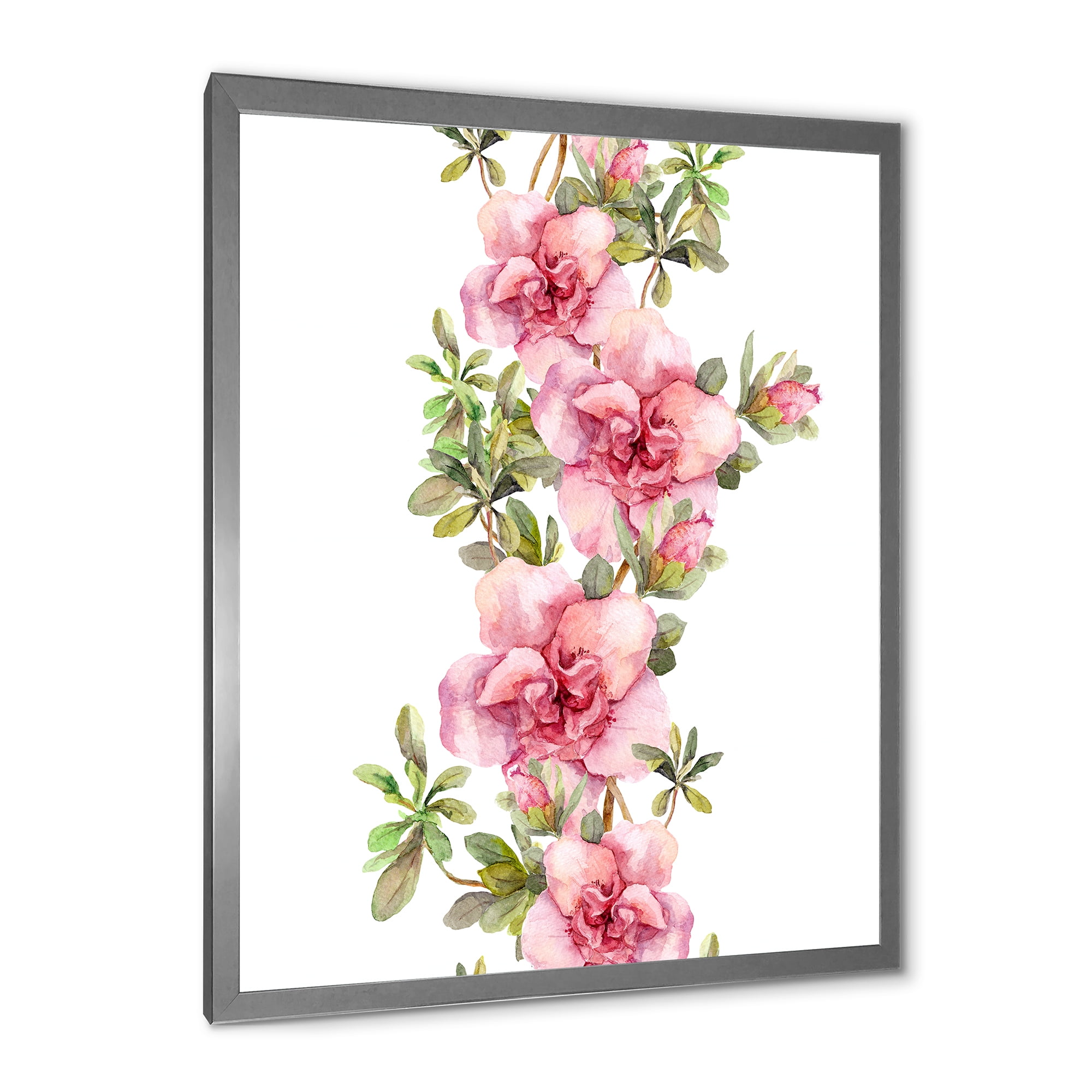 Designart 'Bouquet of Purple and Pink Flowers II' Farmhouse Framed Art Print