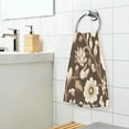 thumbnail image 3 of Yayeee 100% Cotton Hand Towels for Bathroom 16" x 28" Soft Absorbent Kitchen Towel, Brown Floral, 3 of 7