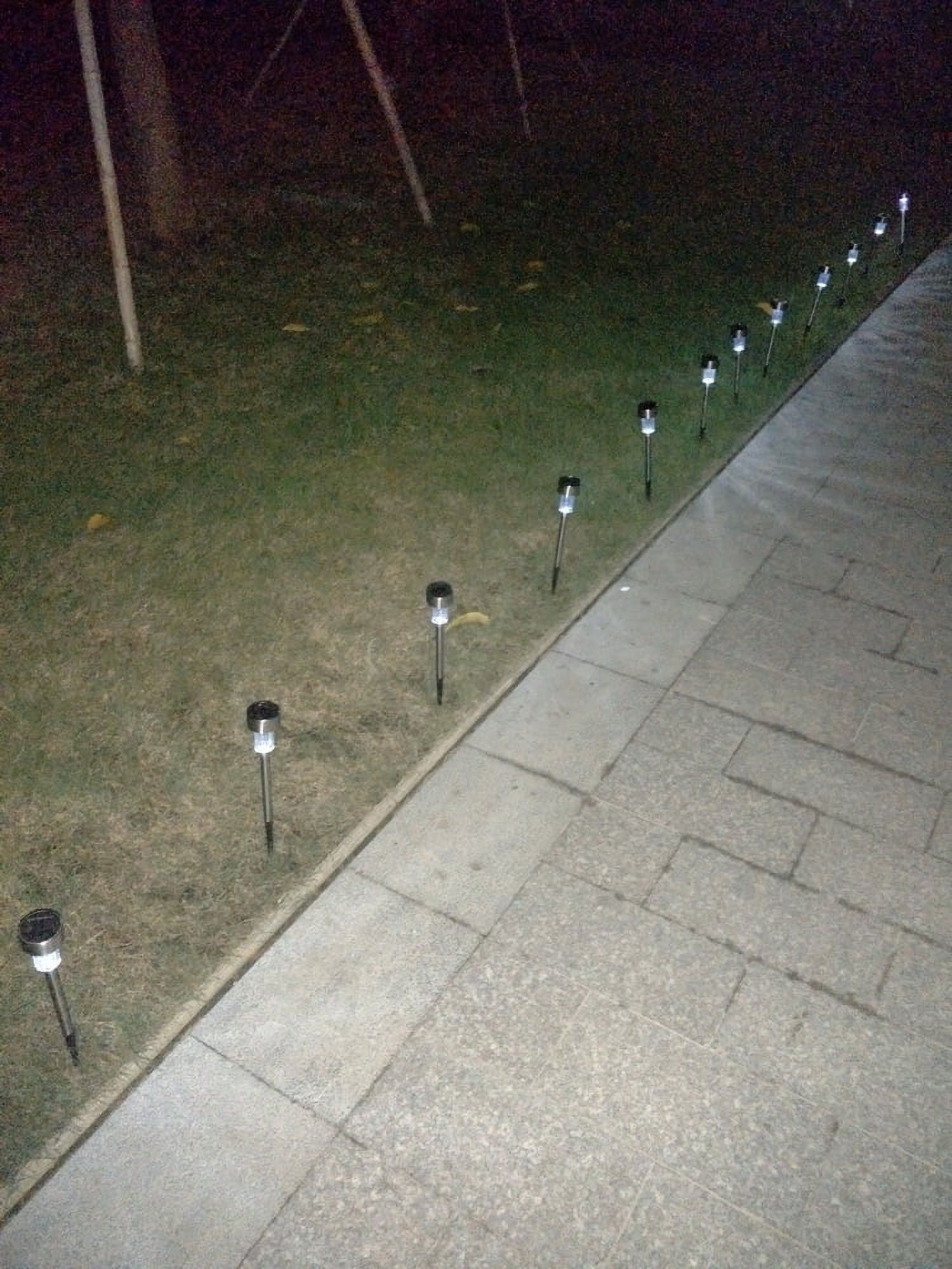 24Pcs Solar Power LED Lawn Lamps with Lampshades, 5W High Brightness, White & Silver
