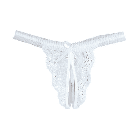 Fulorrnie Underwear for Women Breathable Open Crotch Comfort Cute Panties Cheeky Hipster Elastic Waist Seamless Panty  White  S