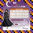 thumbnail image 2 of Disfraz Halloween Premium De Tela Bruja Witch Hechicera Maga Bk Disfraces Adulto 12+ Talla Mediana, 2 of 9