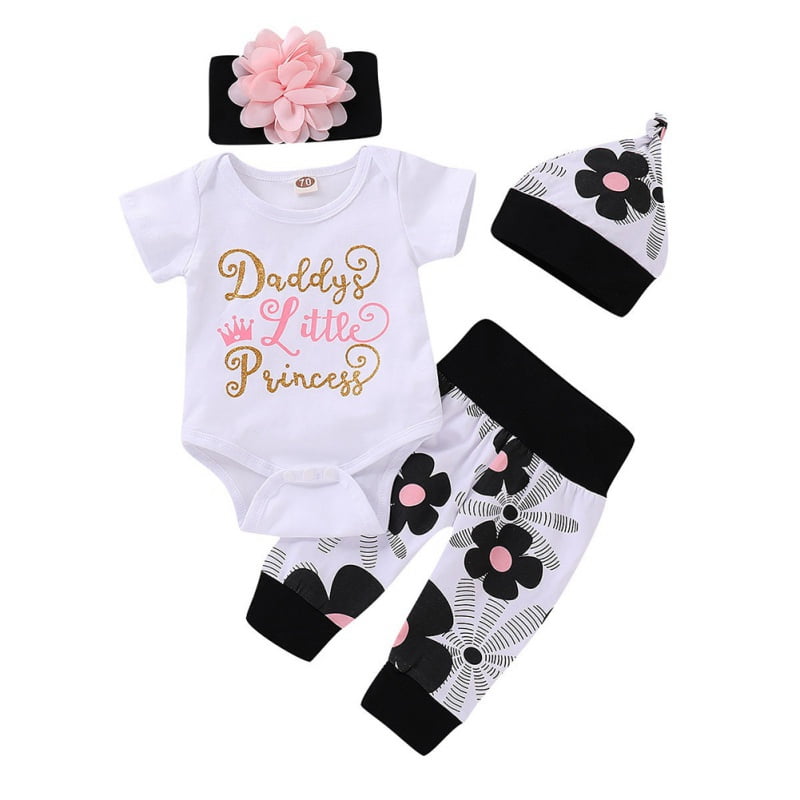 Baby Girl Short Sleeve T-Shirt Tops & Long Pants Trousers Outfit Set Clothes AE 