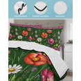 thumbnail image 3 of Quilt King Size Bedding Set, Spring Flowers Reversible Summer Quilt 3 Pieces, Purple Boho Farmhouse Botanical Florals Lightweight Bedspreads Coverlets with 2 Pillow Shams for All Seasons, 3 of 5