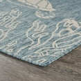 thumbnail image 4 of Birch Harbor Sophie 5'3" x 7' Aqua/White Sea Turtle Reef Indoor/Outdoor Performance Area Rug, 4 of 8