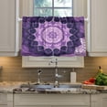thumbnail image 5 of FREEAMG 24 Inch Length Kitchen Curtains Purple Mandala 2 Panels Half Window Sheer Curtains Rod Pocket Farmhouse Short Drapes for Bathroom Cafe Basement, 5 of 7