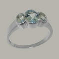 thumbnail image 2 of LBG British Made 9k White Gold Aquamarine ring Womens Anniversary Ring - 33 size options - Size 11.75, 2 of 6