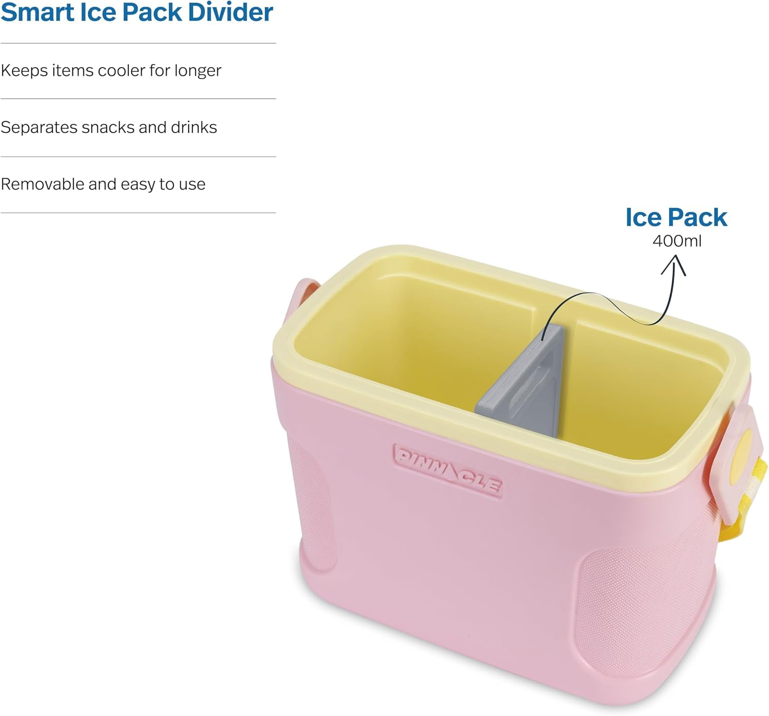 Pinnacle 8.5Qt Mini Cooler – Portable Picnic Cooler with Divider & Strap, Pink