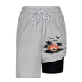 thumbnail image 6 of hlysgo Swim Trunks Men 9 Inch Summer Beach Bathing Suit Short Quick Dry Hawaiian Surfing Board Shorts with Liner Casual Swim Trunks Swimwear Gray XL, 6 of 6