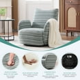 thumbnail image 7 of Villeston 360° Fabric Striped Swivel Accent Chair with Sand-Rimmed Fabric and Metal Bracket, Suitable for Living Room, Balcony and Bedroom，Mint Green, 7 of 7