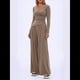 thumbnail image 5 of Conjuntos de 2 Piezas para Mujer para Estar en Casa en Otoño, Camisetas con Cuello Redondo y Pantalones Anchos, Conjuntos Casuales A Juego. Caqui XL, 5 of 8