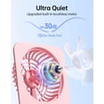 thumbnail image 2 of Ventilador de escritorio TriPole, pequeño ventilador portátil, ventilador de batería recargable de 2000 mAh, mini ventilador de viaje ultra silencioso de 4,5 pulgadas con inclinación de 180°, plegable, 2 of 5