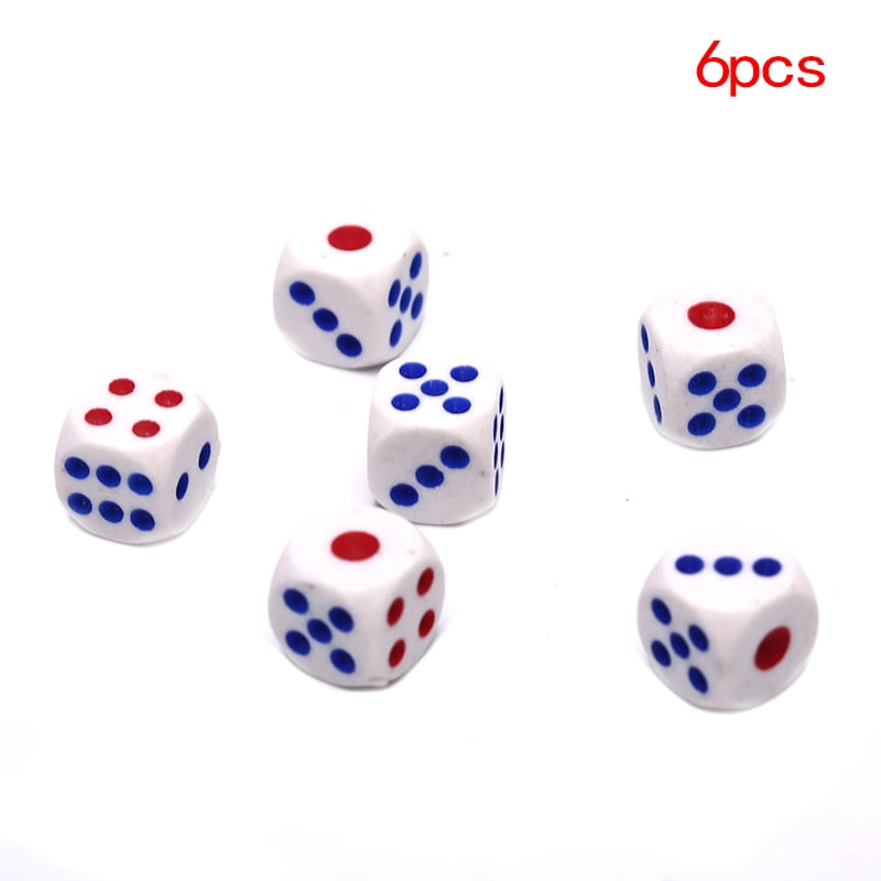 6x 10mm Acrylic White Round Corner Dice Clear Dice Portable Table Playing J  UR 