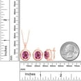 thumbnail image 2 of Gem Stone King 18K Rose Gold Plated Silver Pink Mystic Topaz Pendant and Earrings Jewelry Set for Women | 9.75 Cttw | Gemstone November Birthstone | Oval 10X8MM | With 18 inch Chain, 2 of 3