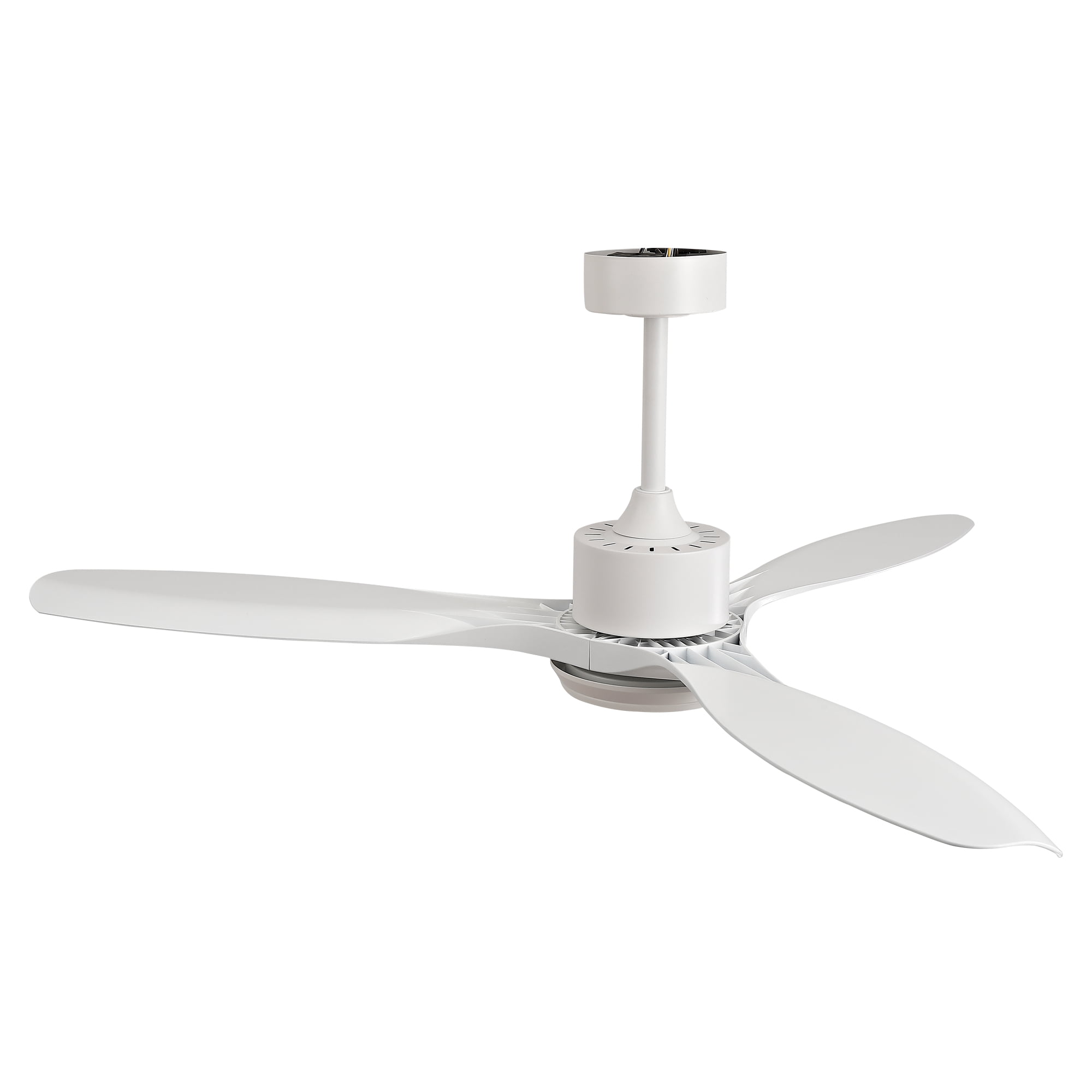 52" Modern White Ceiling Fan with Light & Remote, 3-Blade, Reversible DC