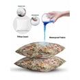 thumbnail image 5 of Waterproof Outdoor Throw Pillows with Inserts 16"x16", Mushroom Soft Decorative Pillowcases for Couch Bedroom, Pastoral Summer Botanical Watercolor Spring Floral Pillow Covers for Sofa Living Room, 5 of 8