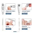 thumbnail image 4 of Juego de 7 piezas de cortaúñas para manicura y pedicura, juego de tijeras y cuchara para orejas de acero inoxidable para manicura, color negro, 4 of 5