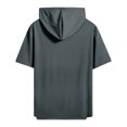 thumbnail image 4 of ZUKMRJPC Men's Short Sleeve Hoodies Solid Color Drawstring Workout Pullover Sweatshirt Casual Lightweight Summer Athletic Gym Beach Tops, 4 of 8