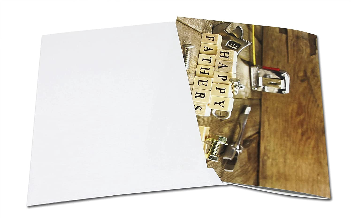Jumbo Extra-Large Fathers Day Tools Greeting Card - Blank on the Inside - With Envelope 11.75" x 9" - Single