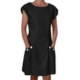 thumbnail image 2 of Tshirt Dress Women Summer Loose Fit Short Sleeve Crewneck Casual Mini Dresses with Pockets T Shirt Dresses for Women, 2 of 7