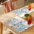 thumbnail image 4 of Spring Eucalyptus Coastal Placemats Set of 4 Summer Blue Starfish Shell Place Mats Indoor Wipeable Table Mats Washable Cloth Dining Table Placemats for Kitchen Holiday Party Home Decor 13x19 Inch, 4 of 9
