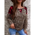 thumbnail image 5 of Two Tone Mixed Print Sweater Red Large, 5 of 6